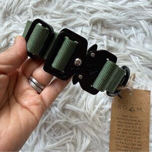NWT ROAM Classic Explorer Durable Nylon Dog Collar Sage Military Green XS / S